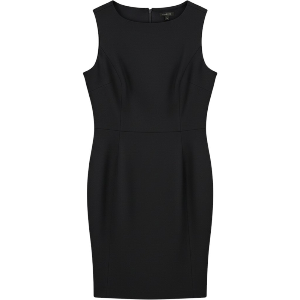 Talbots Navy Blue Wool Blend Sleeveless Sheath Dress Size 16 Professional Work